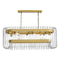 Люстра подвесная Grosseto SL1228.203.08 ST-Luce прозрачная на 8 ламп, основание золотое в стиле арт-деко Люстра подвесная Grosseto SL1228.203.08 ST-Luce прозрачная на 8 ламп, основание золотое в стиле арт-деко